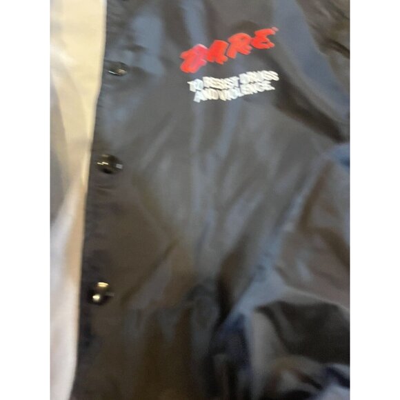 D.A.R.E. TO KEEP KIDS OFF DRUGS NYLON COACH JACKET Sz Xl BACK LOGO Rare Cardinal - Picture 5 of 14